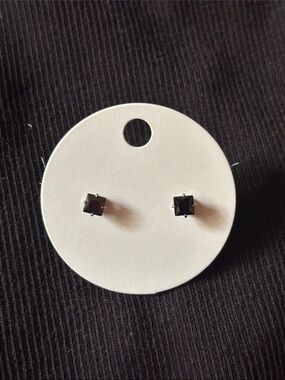 black cubic zirconia titanium studs